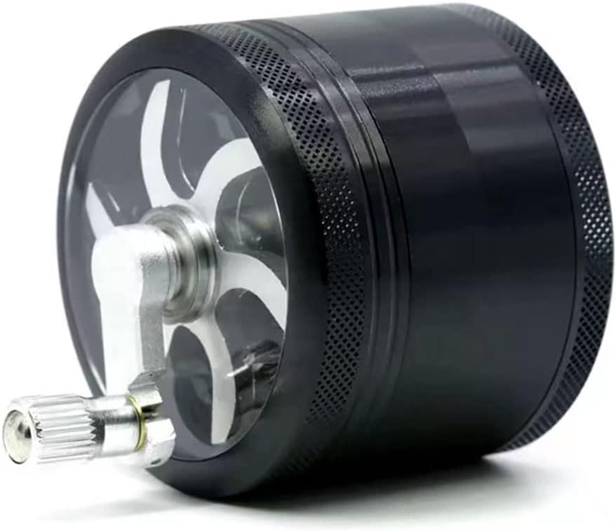 1.5 inch handmatige kruidenmolen met handvat (zwart)Compact formaat & handig design