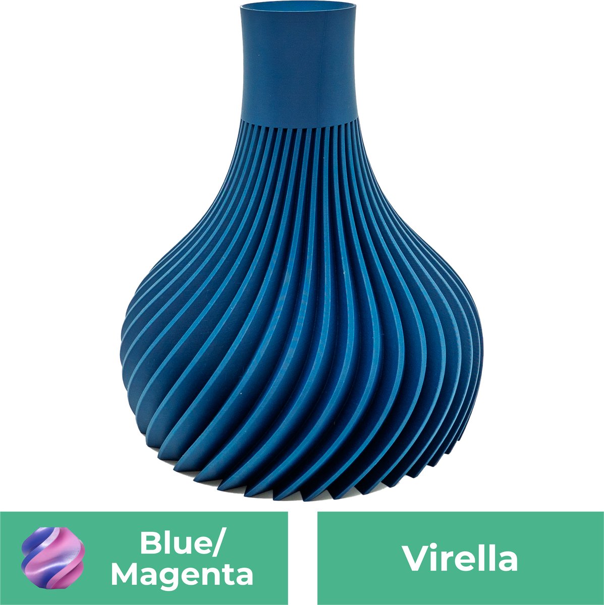 Lovora Virella moderne vaas – Decoratieve vaas - Blauw / Paars - 3d geprinte vaas – geschikt voor droogbloemen - 25CM