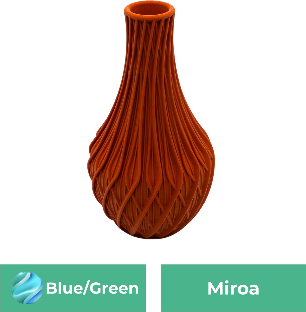 Lovora Miroa design vaas – Decoratieve vaas - Blauw / Groen - 3d geprinte vaas – geschikt voor droogbloemen - 20CM