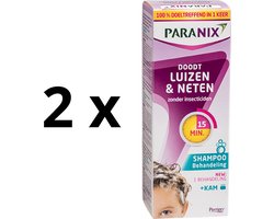 Paranix behandelingsshampoo 2 x 200 ml - met kam - luizenshampoo
