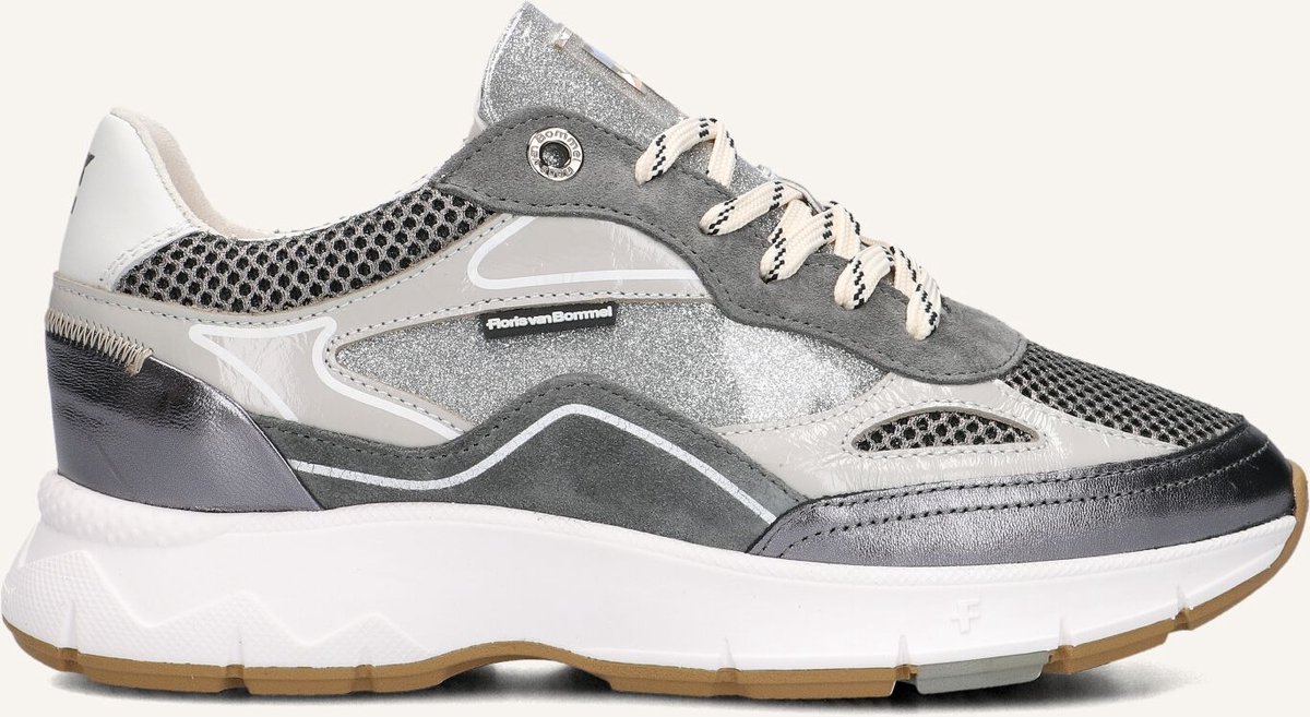 Floris Van Bommel Sfw-10101 Sneakers - Leer - Dames - Zilverkleurig - Maat 37,5
