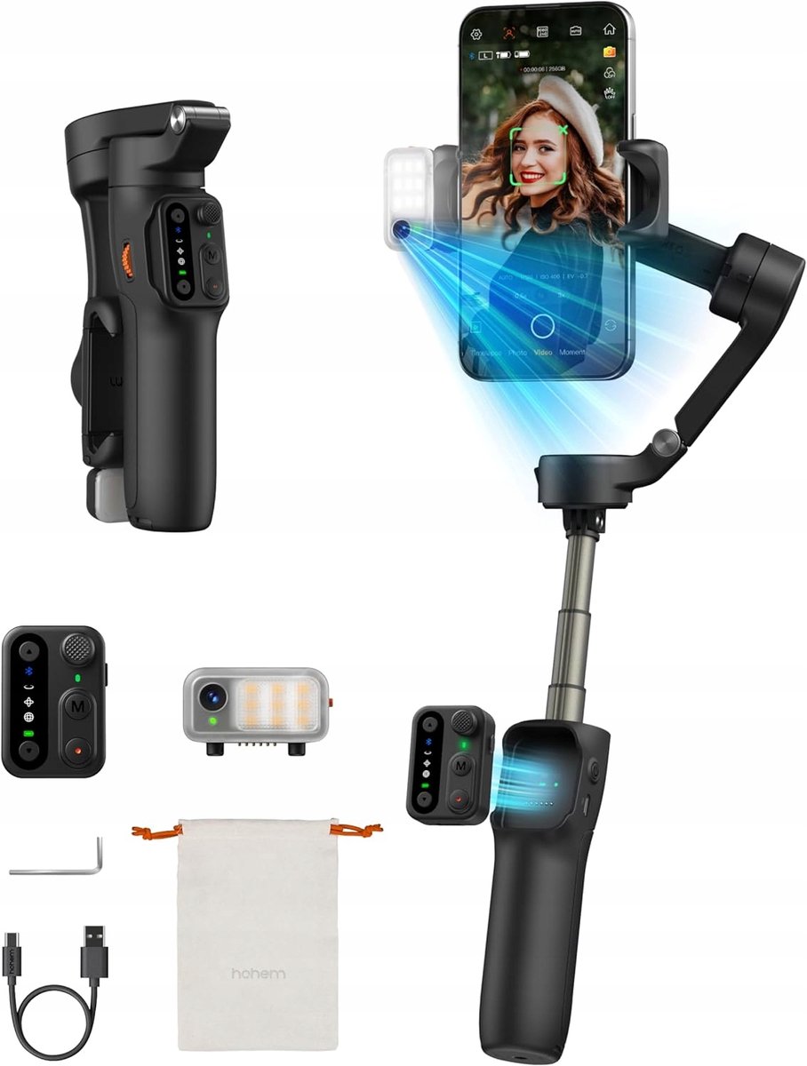 Hohem iSteady V3 Gimbal: 3-assige stabilisator met AI Tracker & LED