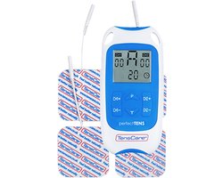 TensCare - Perfect TENS -Nek pijn - Dubbelkanaals TENS apparaat - 8 programma’s - Pijnverlichting - Elektrodentherapie - Spierstimulator - Pijntherapie