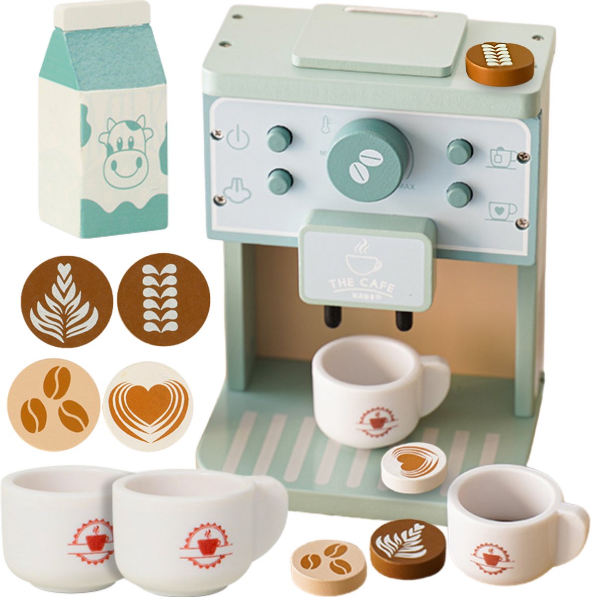 Starky - Houten Speelgoed Koffiezetapparaat - Pastelkleurig - Kinderen - Accessoires