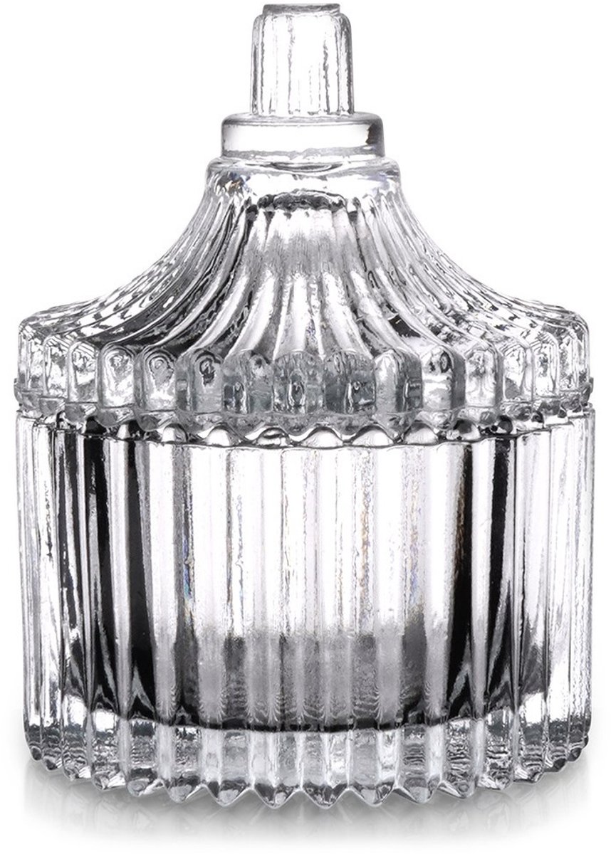 Excellent Houseware Serie - Glazen Suikerpot - 80ml - Deksel - Vaatwasserbestendig