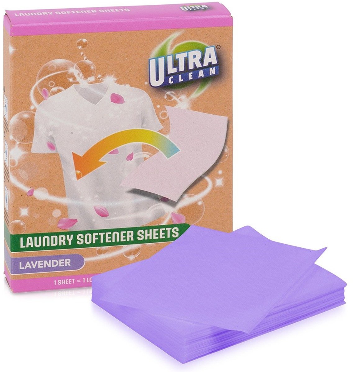 Ultra Clean - Wasverzachter Vellen - 11x9 cm - Lavendelgeur - 10 stuks