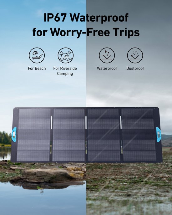 Anker SOLIX PS400 - Bifacial Portable Solar Panel - 400W Vermogen - Dubbelzijdige Efficiëntie - Draagbaar & Weerbestendig van Anker — afbeelding 3