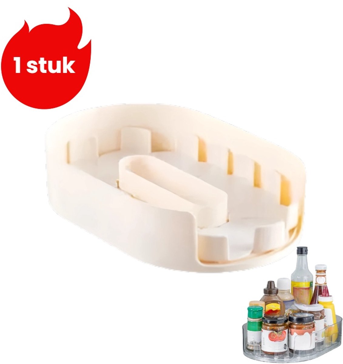 1 artikel - Drankenrek voor in de koelkast - Kruidenorganizer - Kruidenbakje - Crèmekleurig