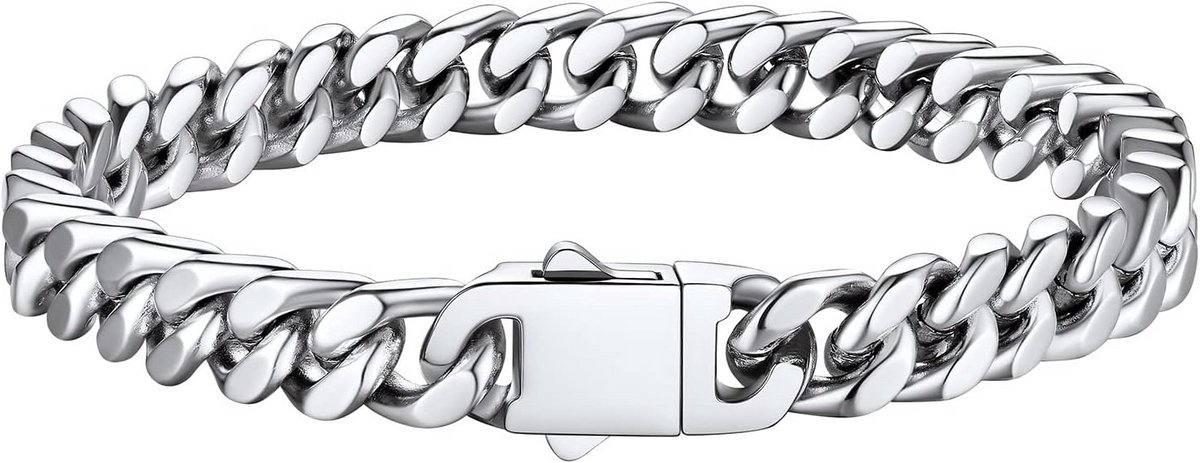 Heren Cuban Link Armband - 18K Verguld Zwart Roestvrij Staal - Diverse Breedtes Lengtes