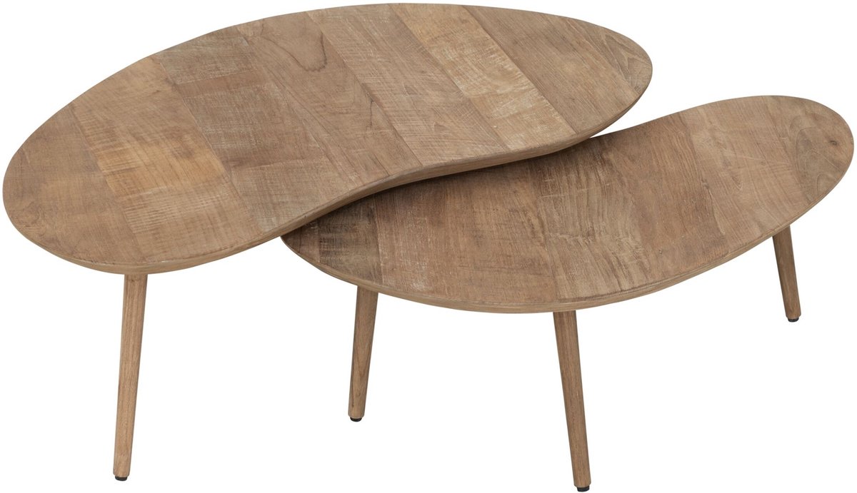 DTP Home Coffee table Apollo, set of 2,30x75x55 cm / 35x90x70 cm, recycled teakwood