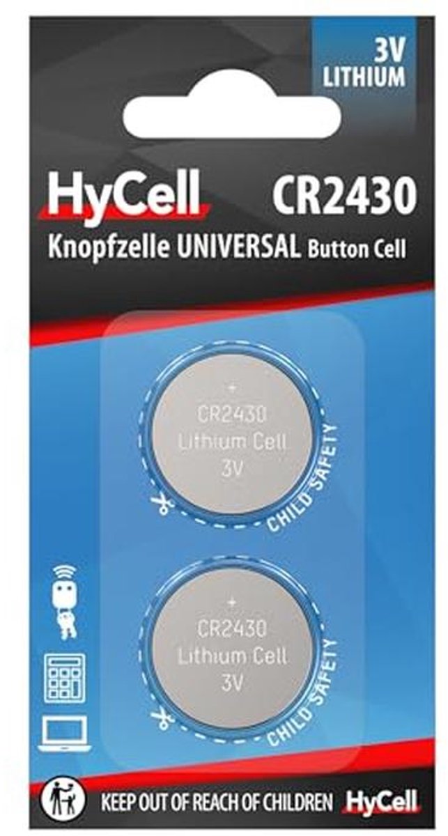 Lithium knoopcel CR2016 voor diverse toepassingen - 2 stuks
