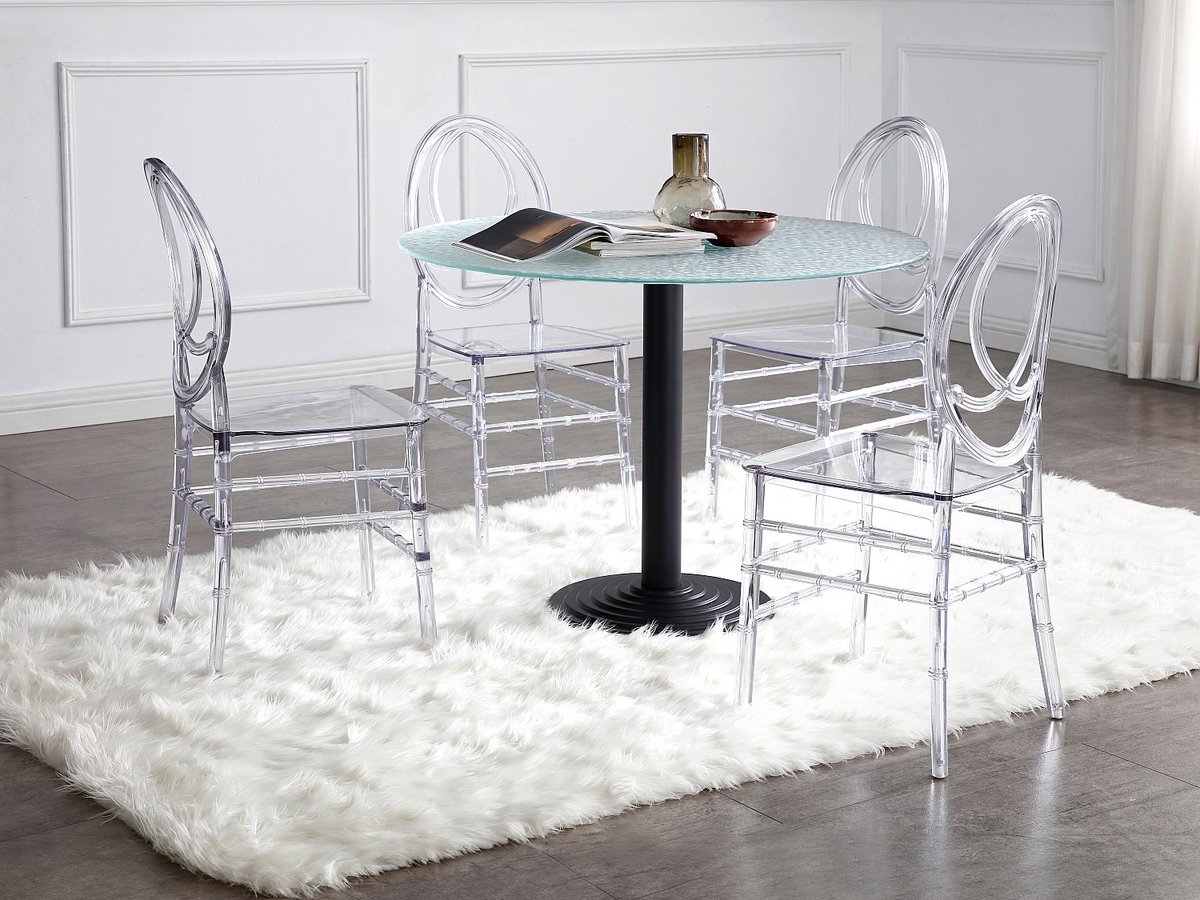 Vente-unique Set van 6 stoelen van vol polycarbonaat - Kristalkleurig - AMALINE Transparant