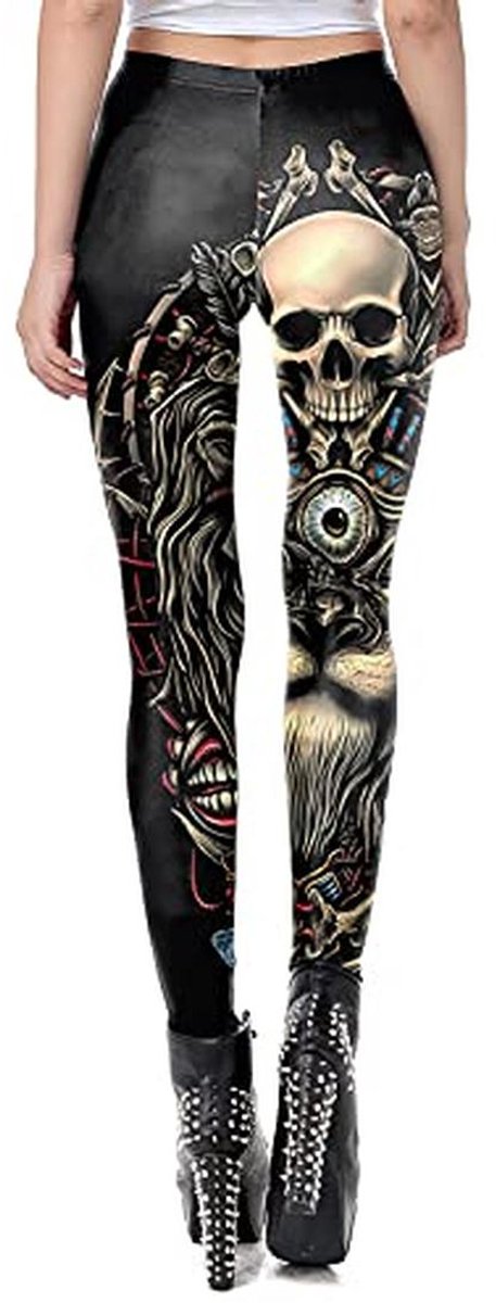 Halloween Leggings Dames - Stretchy High Waist Skirt Broek met 3D Print — afbeelding 2