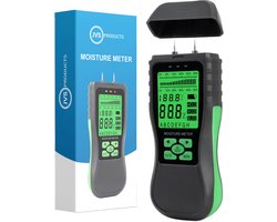 Vochtmeter Digitaal - 2-in-1 - Professioneel - Hout en Bouwmaterialen - LCD Display - Houtvochtmeter - Wanden - Incl. Batterijen - Zwart