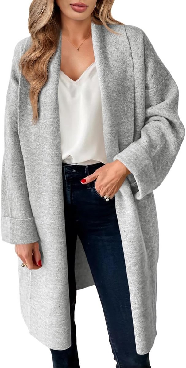 Lang oversized gebreid vest voor dames