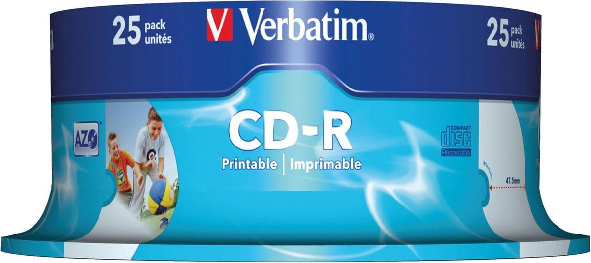 CD-R 700 MB - 52x Brand Speed, Bedrukbaar en Krasbescherming, 25 Stuks