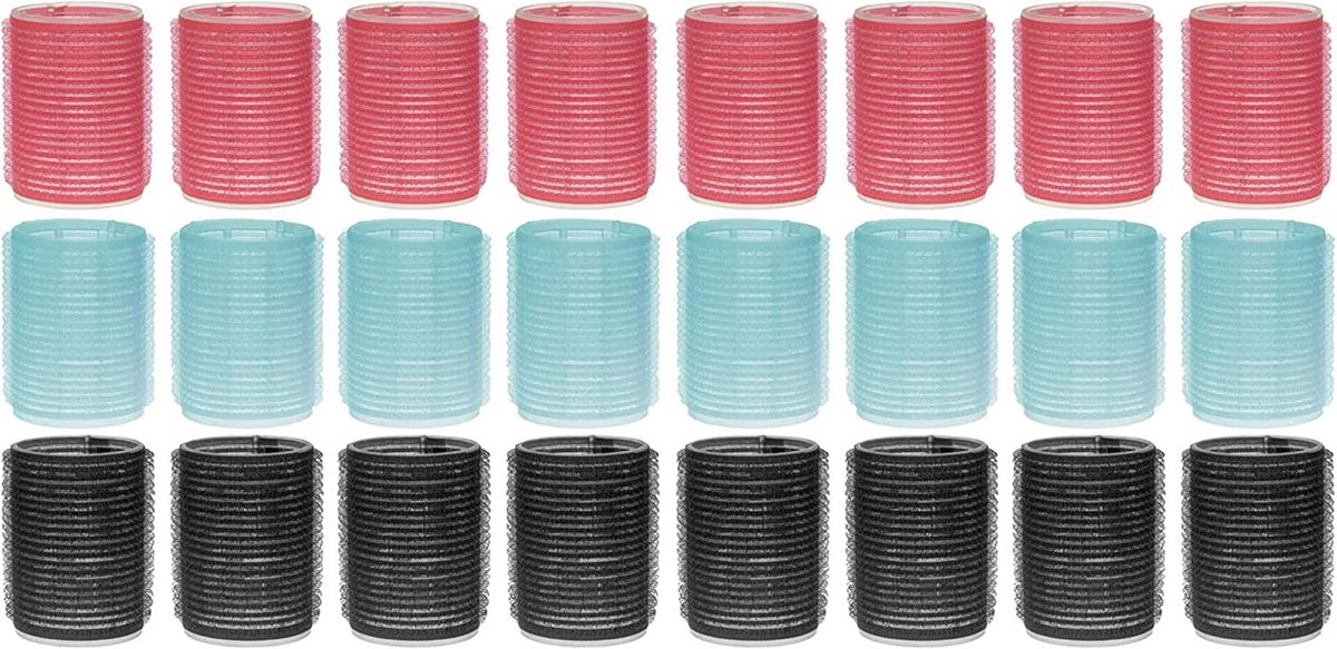 Set van 24 zelfklevende haarkrullers voor hittevrije krulstyling in trendy kleuren