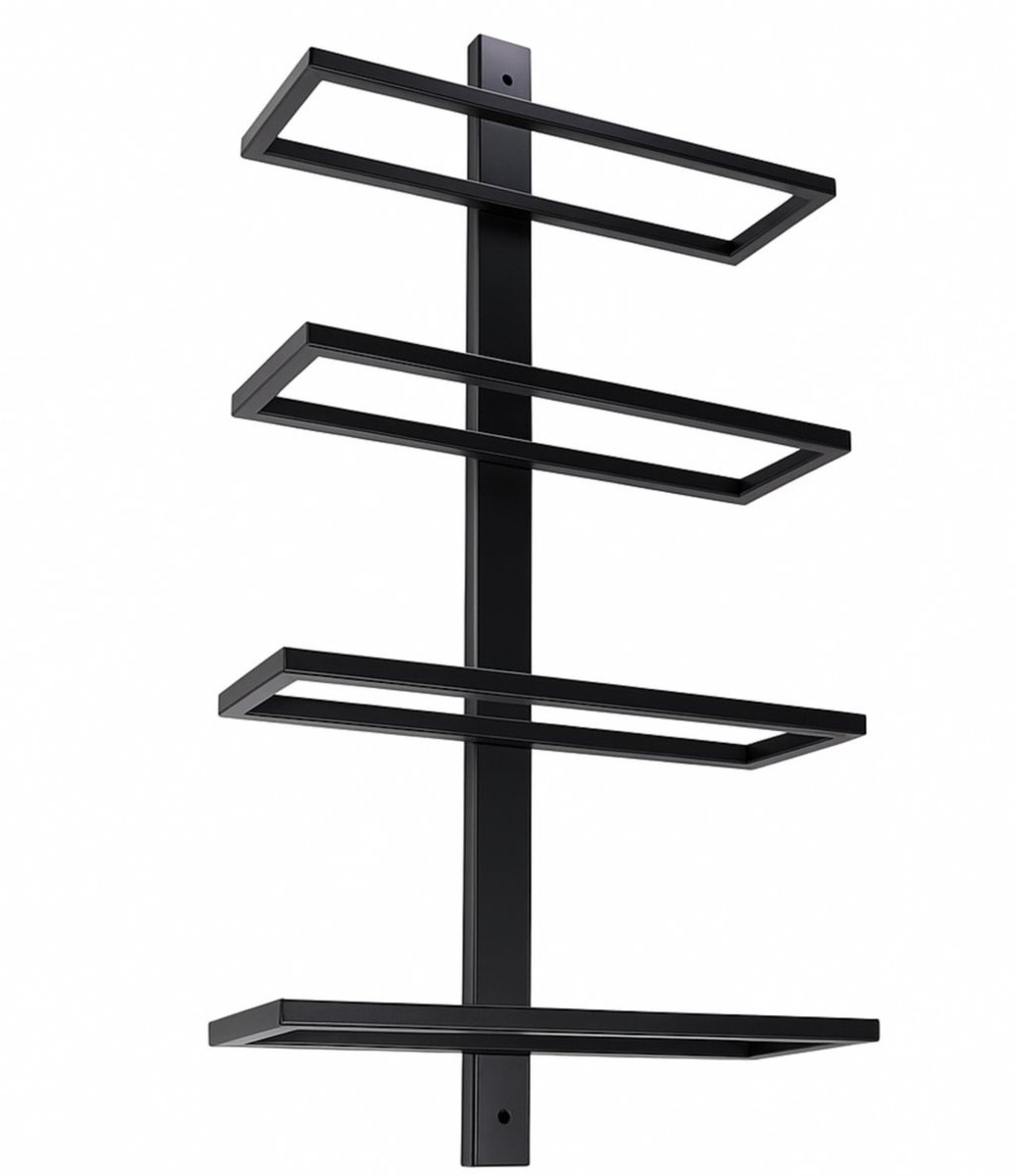 Mémoire® Réserve Wandwijnrek voor 4 Flessen – Luxe Wijnrek voor Aan de Muur – Stijlvolle Wijnopslag van Metaal – Verticale Wijnpresentatie – Ruimtebesparend Design – Perfect voor Woonkamer, Keuken en Wijnliefhebbers