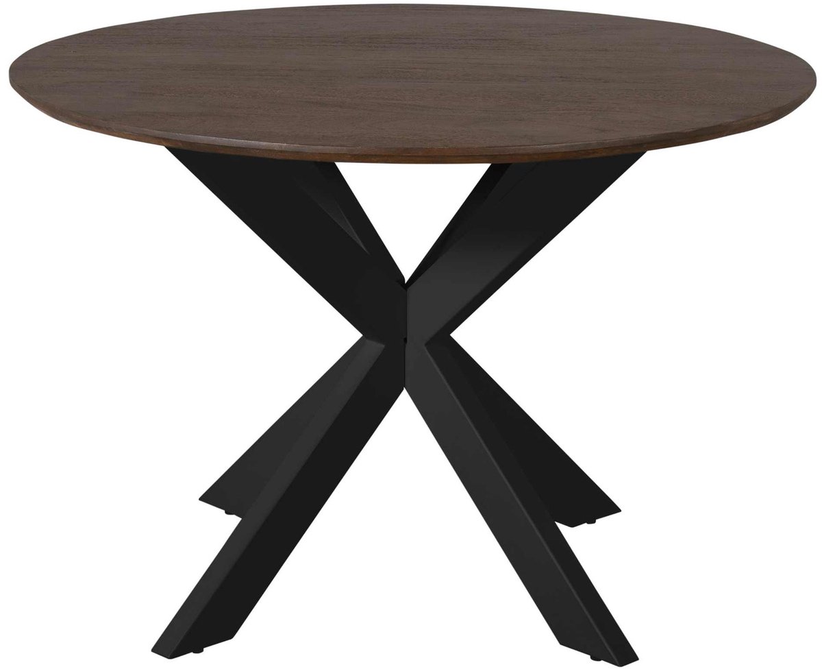 Starfurn Eettafel Madison - Deens Ovaal Bruin/Zwart - 110x110x76cm