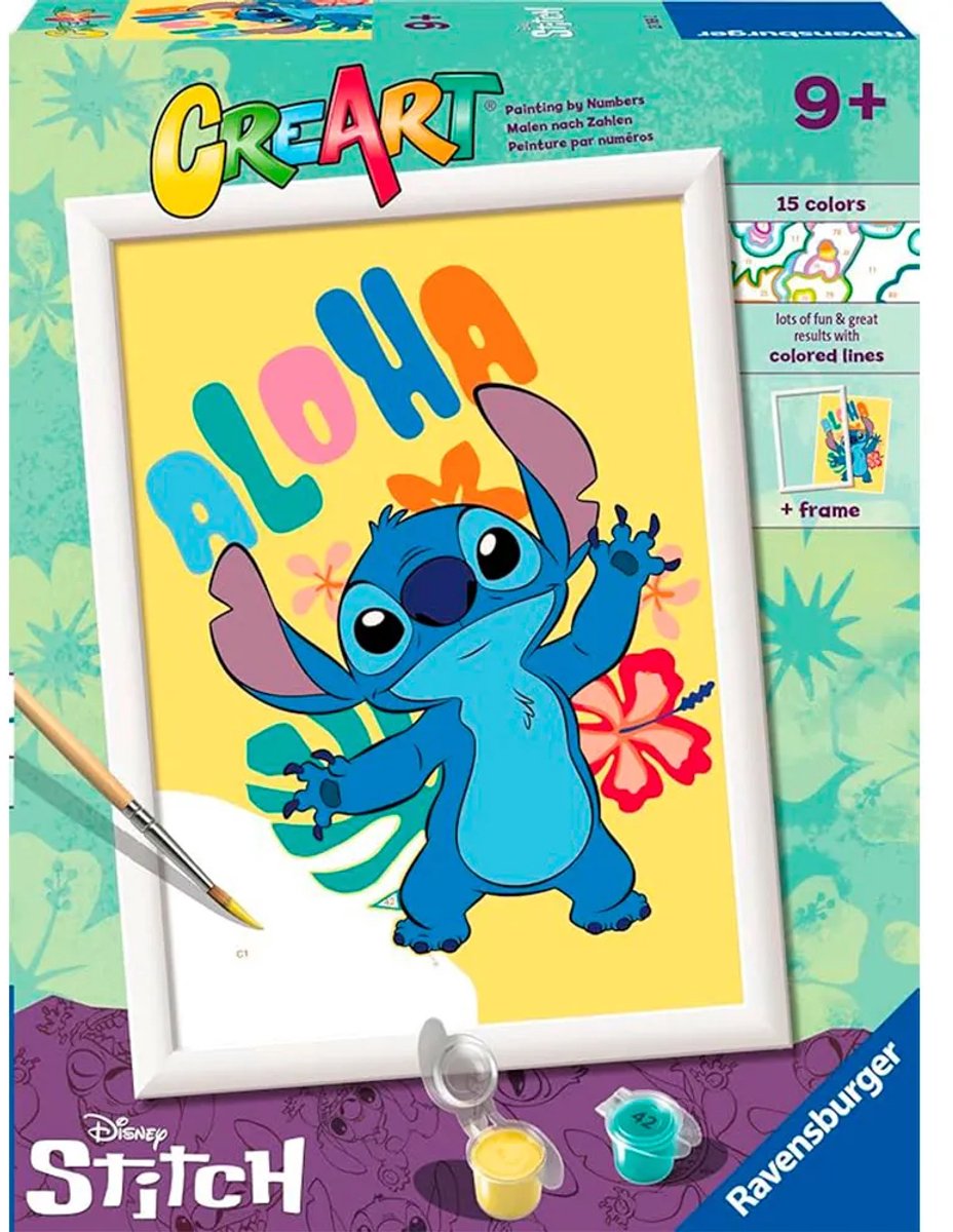 Ravensburger CreArt Disney Aloha Stitch - Schilderen op nummer voor kinderen — afbeelding 11