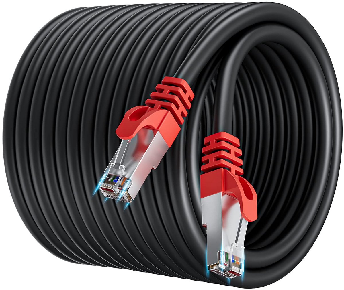 30m Cat 7 Hoge Snelheid Ethernet Kabel - 10Gbps 600MHz RJ45 Netwerkkabel voor Binnen en Buiten