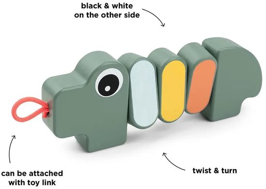 Done By Deer Toy Twist & Turn Croco Green van Done by Deer — afbeelding 2