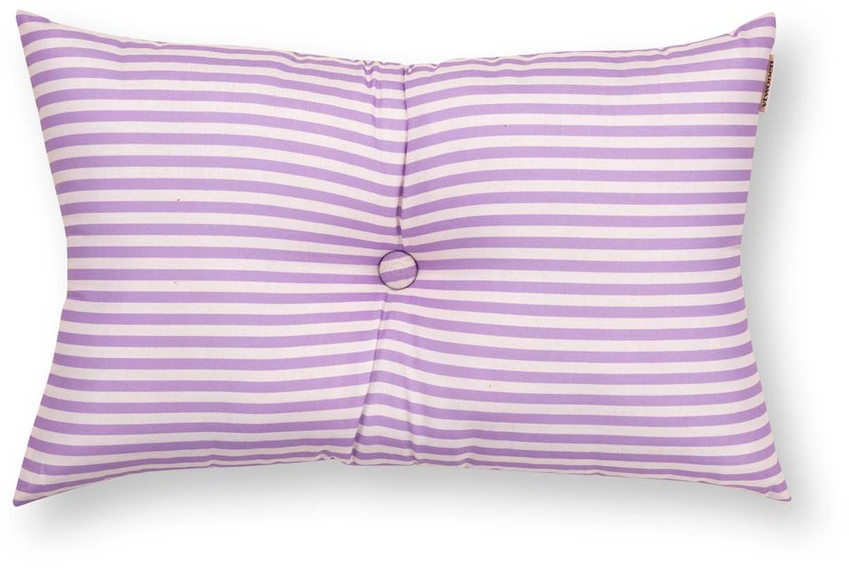 vtwonen Sierkussen - Gestreept - Kussen voor de Woonkamer - Lila - 35x55cm