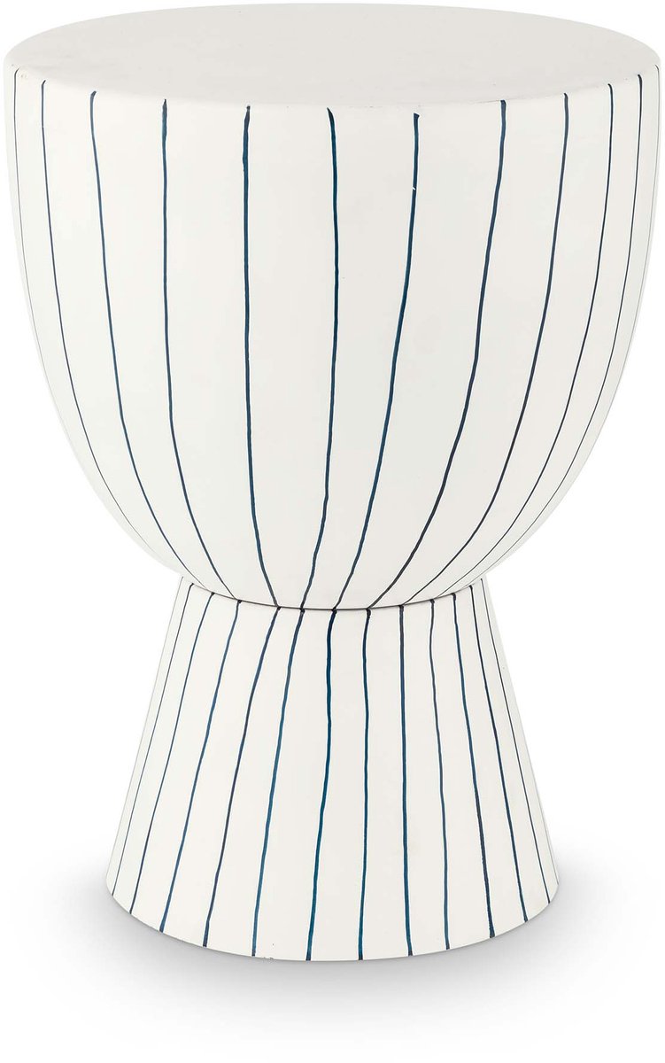 Bijzettafel - Gestreept - Tafel van Metaal - Donkerblauw - 35,5x46cm