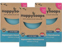 HappySoaps Hammam Handsome – 3-in-1 Shampoo, Body & Gezichtsreinigings Bar - Voordeelverpakking