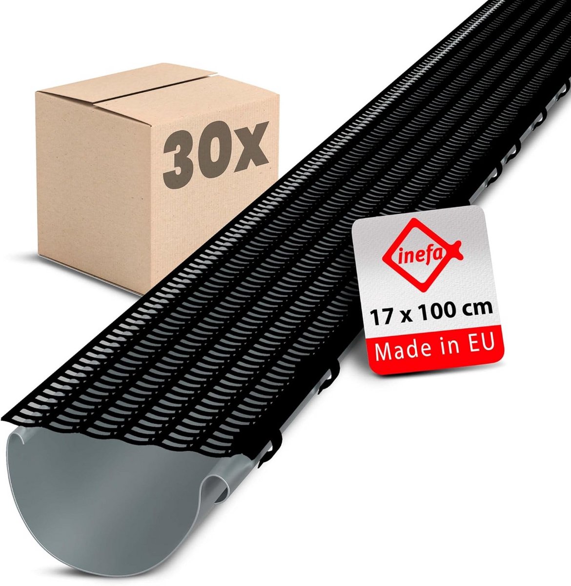 Set van 30 Bladbeschermingsstrips voor Dakgoten - 100cm, Ø 100-160mm - Dakgootbescherming en Accessoires