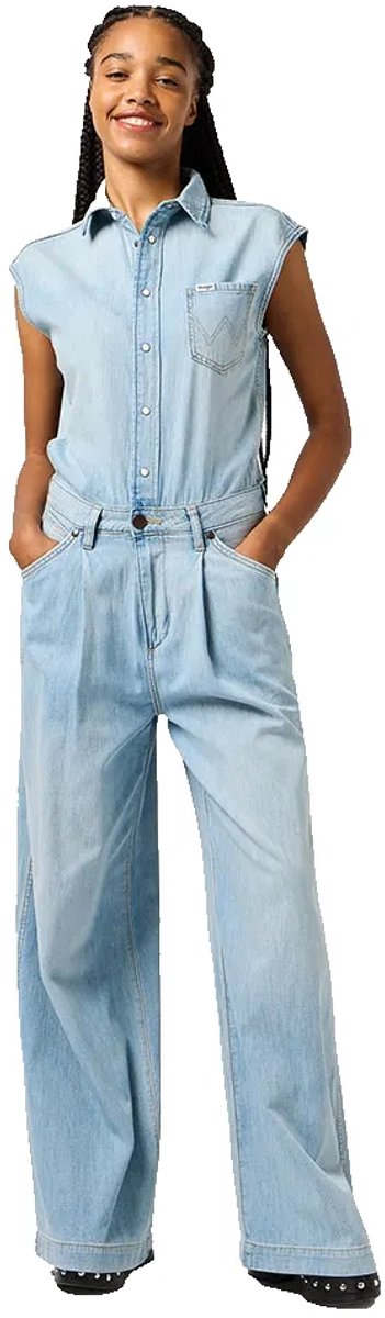 Wrangler 112362713 Mouwloze Jumpsuit S Vrouw Blauw