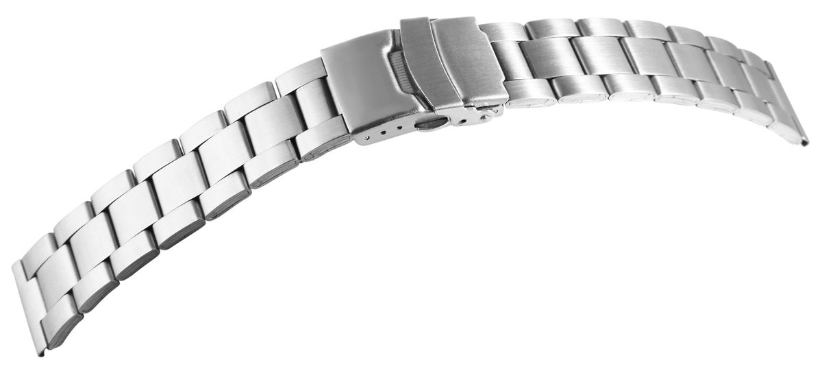Steinmeister Steinmeister heren vervangende armband 8100125 Roestvrij staal, zilverkleurig, mat, 18 mm-20 mm-22 mm