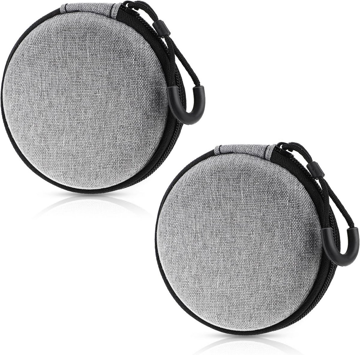 Harde Vinyl Hoofdtelefoon Hoes - Draagbare Opbergtas voor Mini Hoofdtelefoons (2 Stuks)