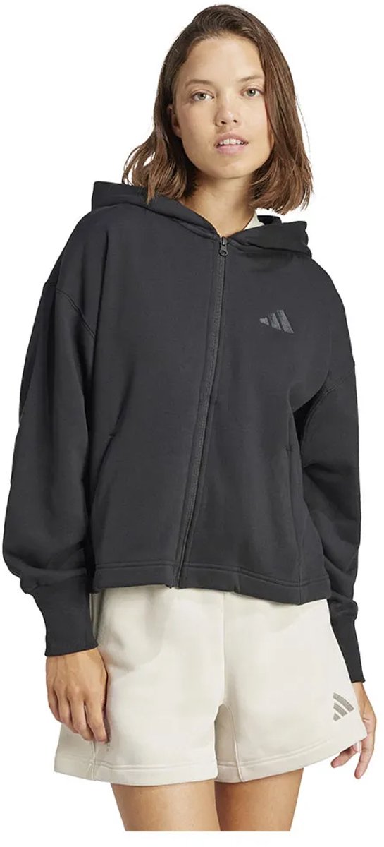 Adidas All Szn French Terry Loose Sweatshirt Met Rits S Vrouw Zwart