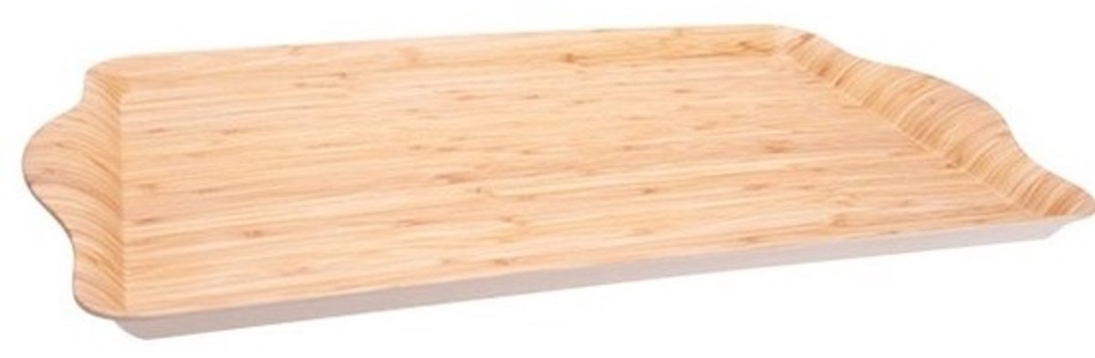 Dienblad - naturel - bamboe/fineerhout - 45x31x2 cm - rechthoekig - serveerblad