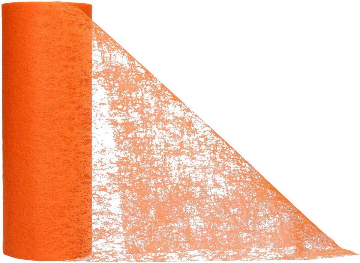Tafelloper Fleece voor Bruiloft en Communie - 15cm x 20m Rolle (Oranje)