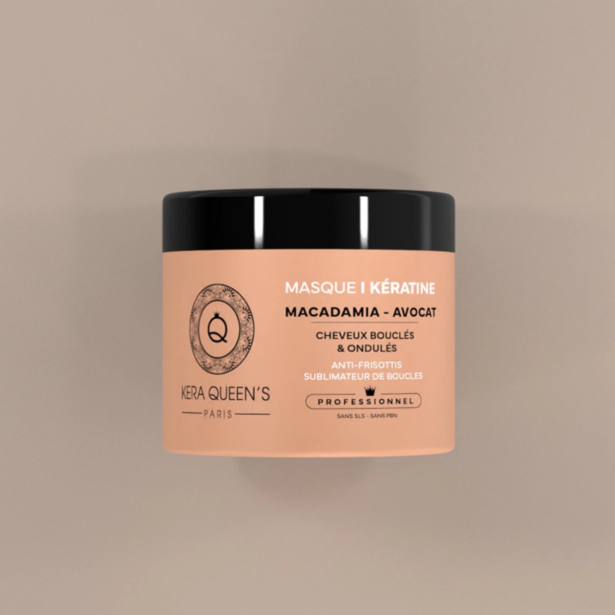Kera Queens | Professioneel Haarmasker met Keratin & Macadamia Avocado - voor krullend en golvend haar- 500ml - Vegan