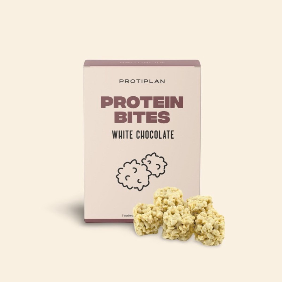 Protiplan - Mini Witte Chocolade Krispies - 7 x 24 g - Low carb snack - Eiwitrijk