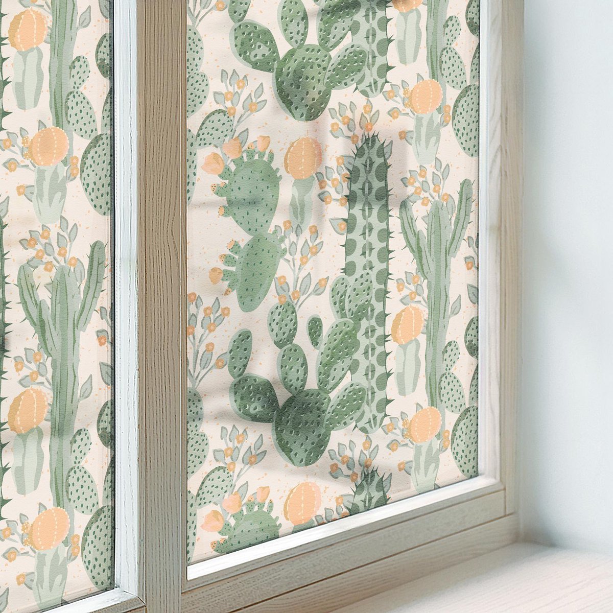 Coloray Privacy Folie Raam - Groene vetplanten Anti inkijk Folie - 50x100 cm - Groente Privacy Folie Raam - Raamfolie Tegen inkijk Glas in Lood - Voor de slaapkamer, woonkamer en hal. - Raamfolie Zonwering