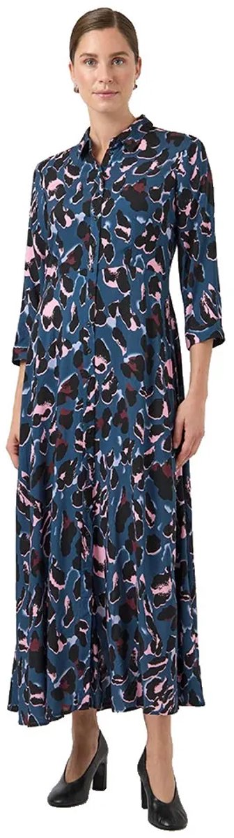Yas Savanna Lange Jurk Met 3/4 Mouwen Blauw M Vrouw