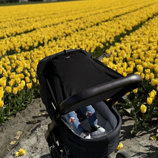 Dooky Universal Cover Zonnescherm Kinderwagen - UV bescherming voor je kind - Zonnedoek Buggy - Uni Zwart