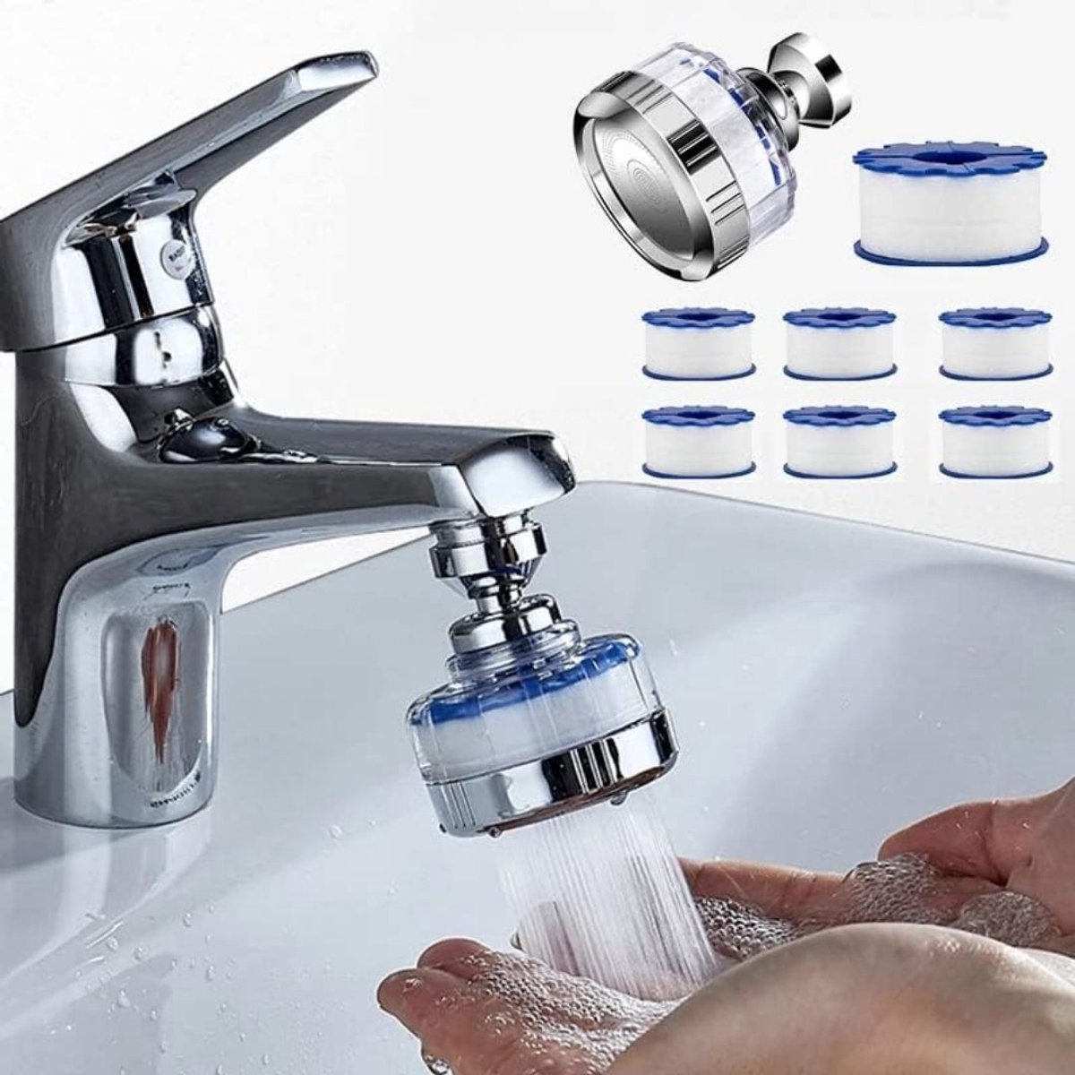 Quvo® Waterfilter kraan - Waterfilter - Zilver - 14cm x 12cm x 8cm