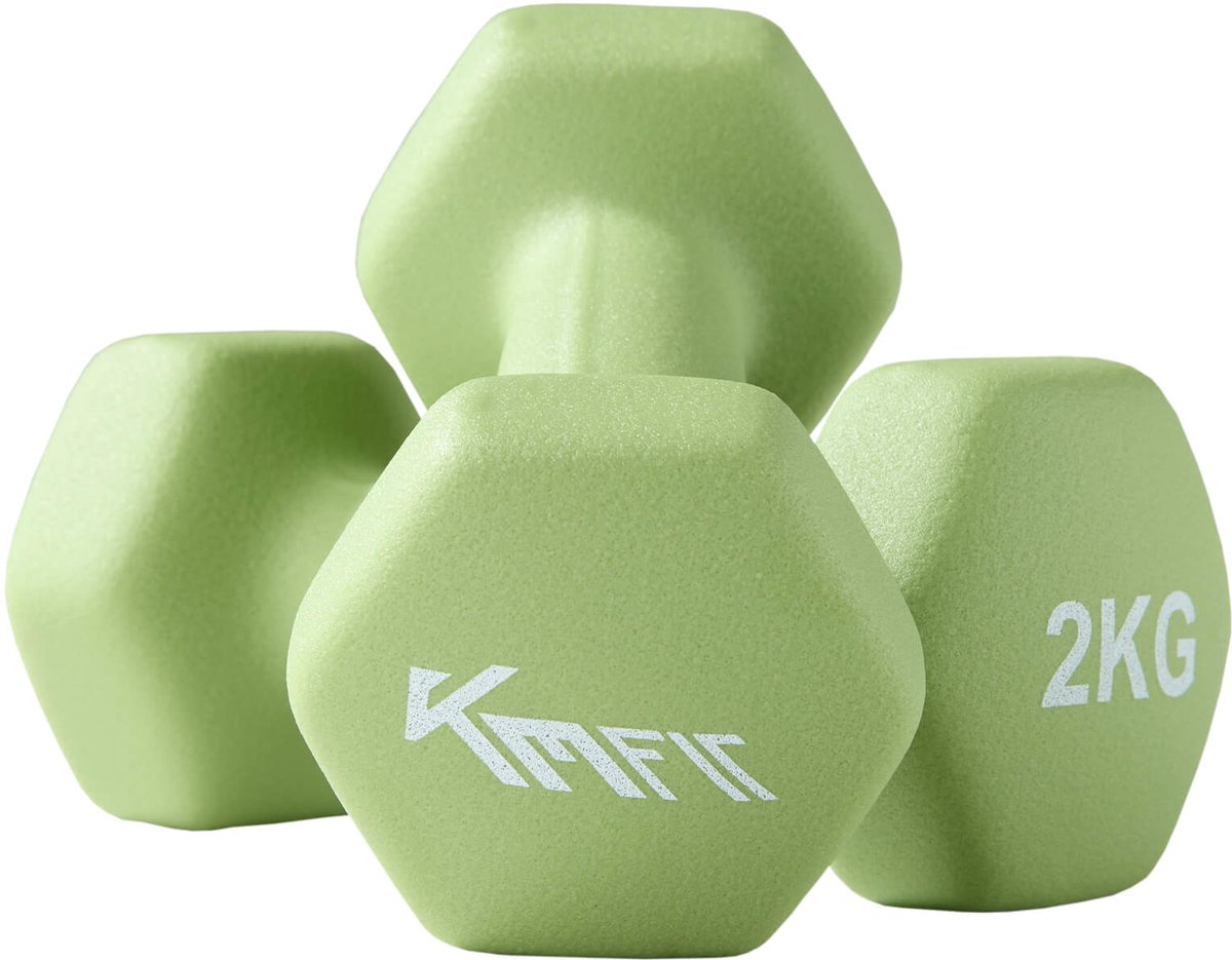 KM-Fit halterset 12 kg | Neopreen dumbbells 1–3 kg met standaard | Home Gym – foto 3