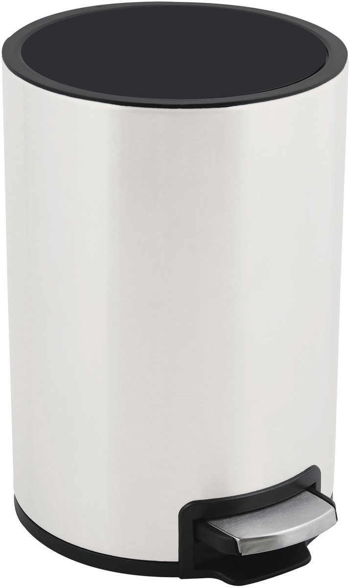 SPIRELLA Pedaalemmer 5 Liter - Prullenbak RVS Wit - Soft Close Deksel - Vingerafdrukbestendig - Badkamer Keuken - 30x25x20cm