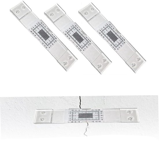 3 stuks- Scheurmonitor voor Muurscheuren -Scheurbewakingsrecord -Scheurmonitor Met Nauwkeurige ABS-Acrylmateriaal -Nauwkeurige Tell Tale Crack Gauge-Hoekmonitor-Scheurbewakingsregistratie-n - Meet Evolutie Over Tijd