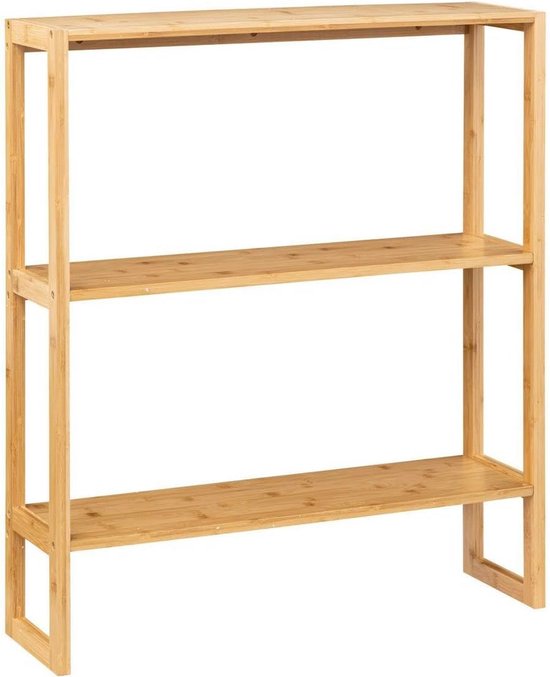 Rek met 2 Niveaus van Bamboe - 20 cm Hoog | bol