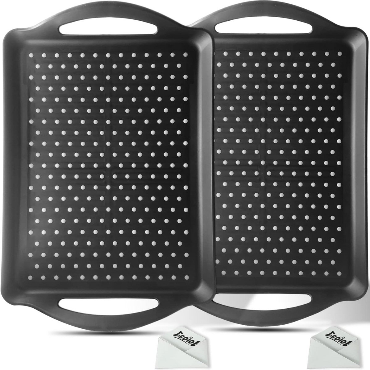 Antislip Vaatwasmachinebestendig Voedseldienblad - 2-Pack Rechthoekig