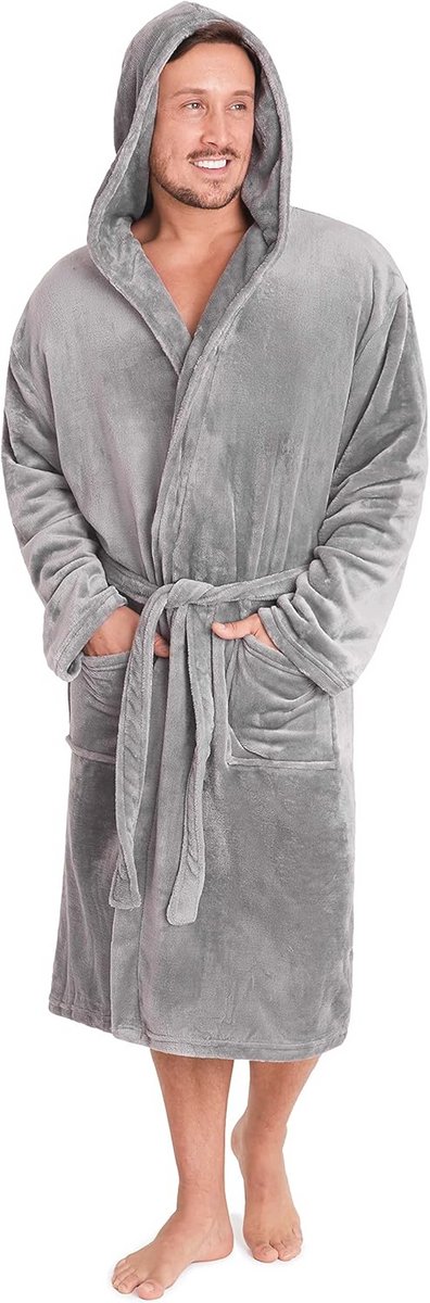 Superzachte fleece badjas voor heren met capuchon - Warm en behaaglijk