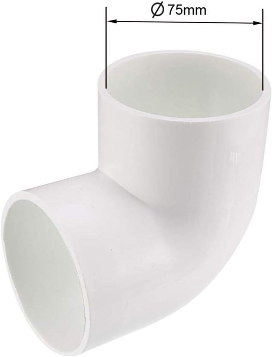 E-Ambar - 90 graden hoek PVC-buis stekker en verloopstuk, 75 mm - 2 ...