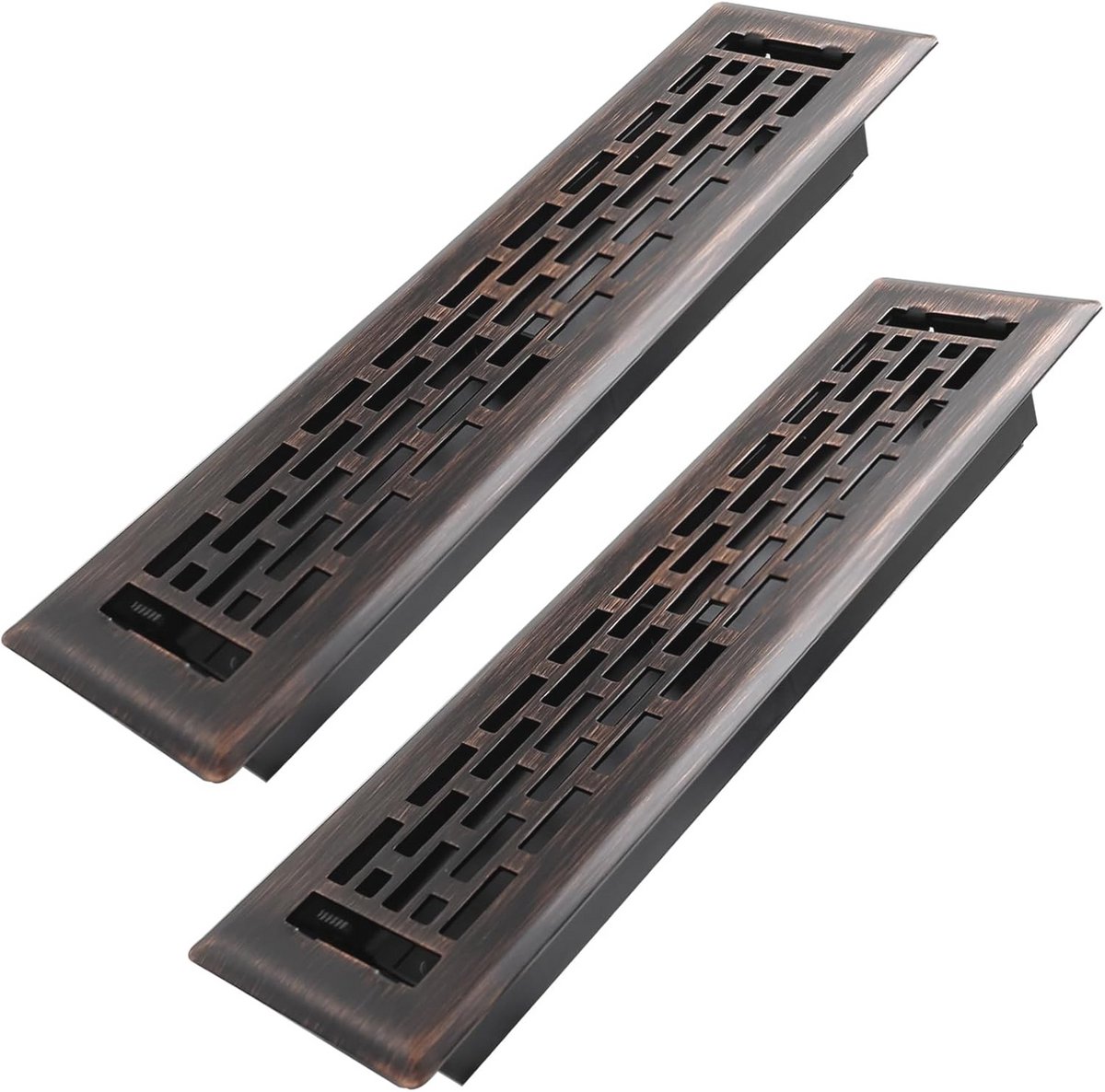 Zware Vloerregisters 2 x 12 inch - Verstelbare Luchttoevoer voor Ventilatie - Stijlvolle en Duurzame Vloerventilatiehoezen